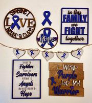 3D Tiered Tray Decor - Cancer Awareness