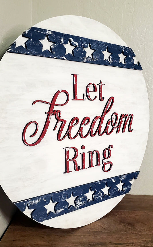 3D Door hanger Let Freedom Ring