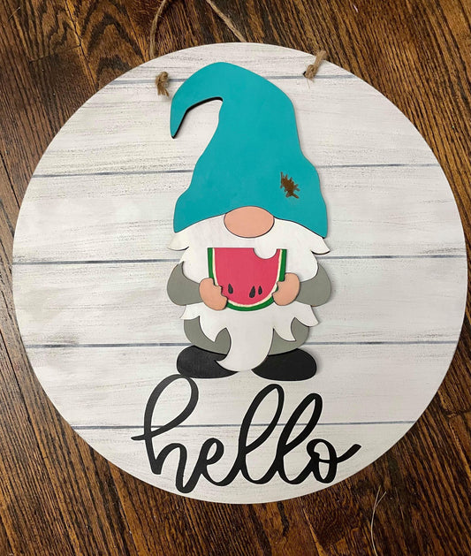 3D Seasnonal Interchangeable Gnome Hello Door hanger