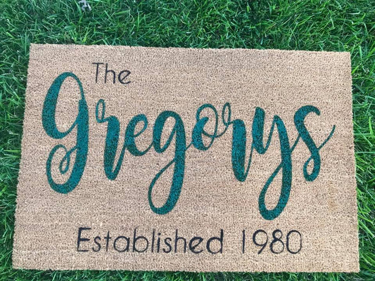 The (last name) with established date (gregorys shown)