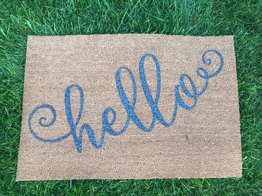 Hello with swirls at front and end