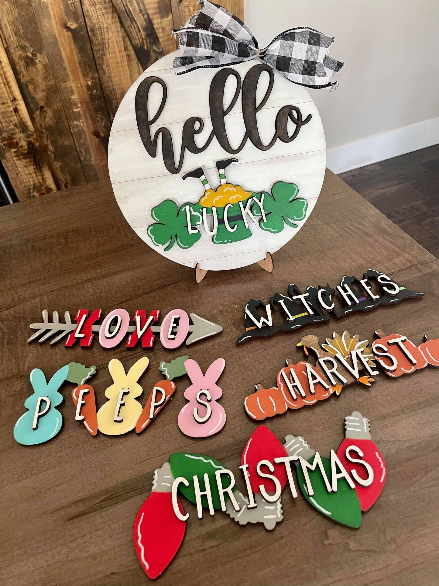 3D Interchangeable Hello Seasonal Round INSERTS