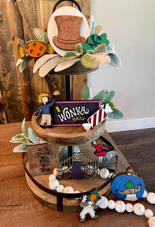 3D Tiered Tray Decor - Willy Wonka