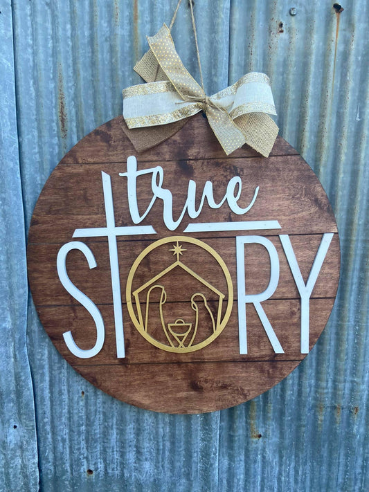 3D Doorhanger - True Story Nativity Scene