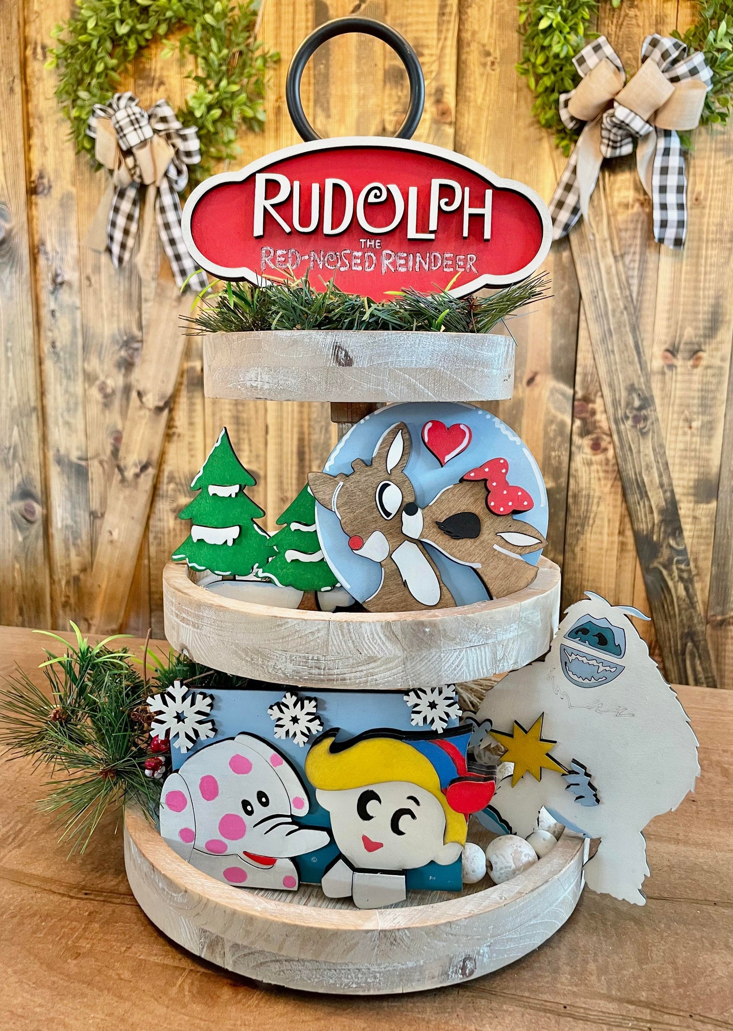 3D Tiered Tray Decor - Rudolph Movie