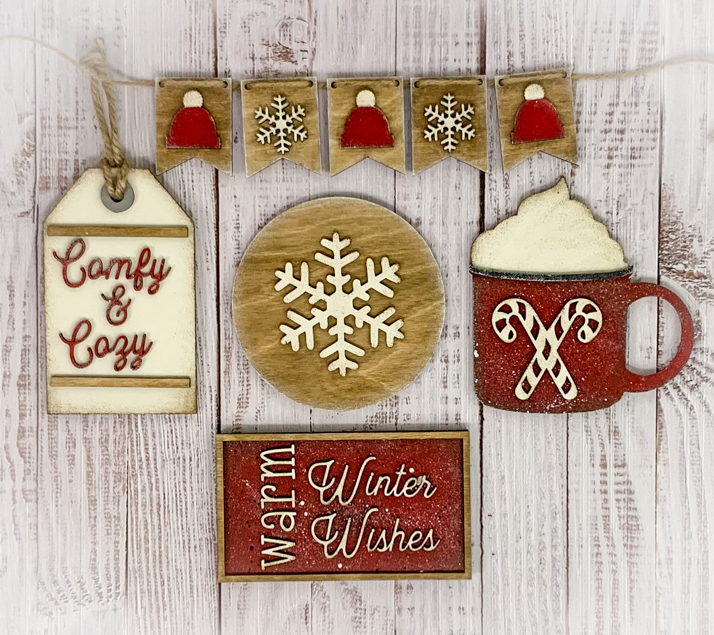 3D Tiered Tray Decor - Cozy Winter Cup Tray