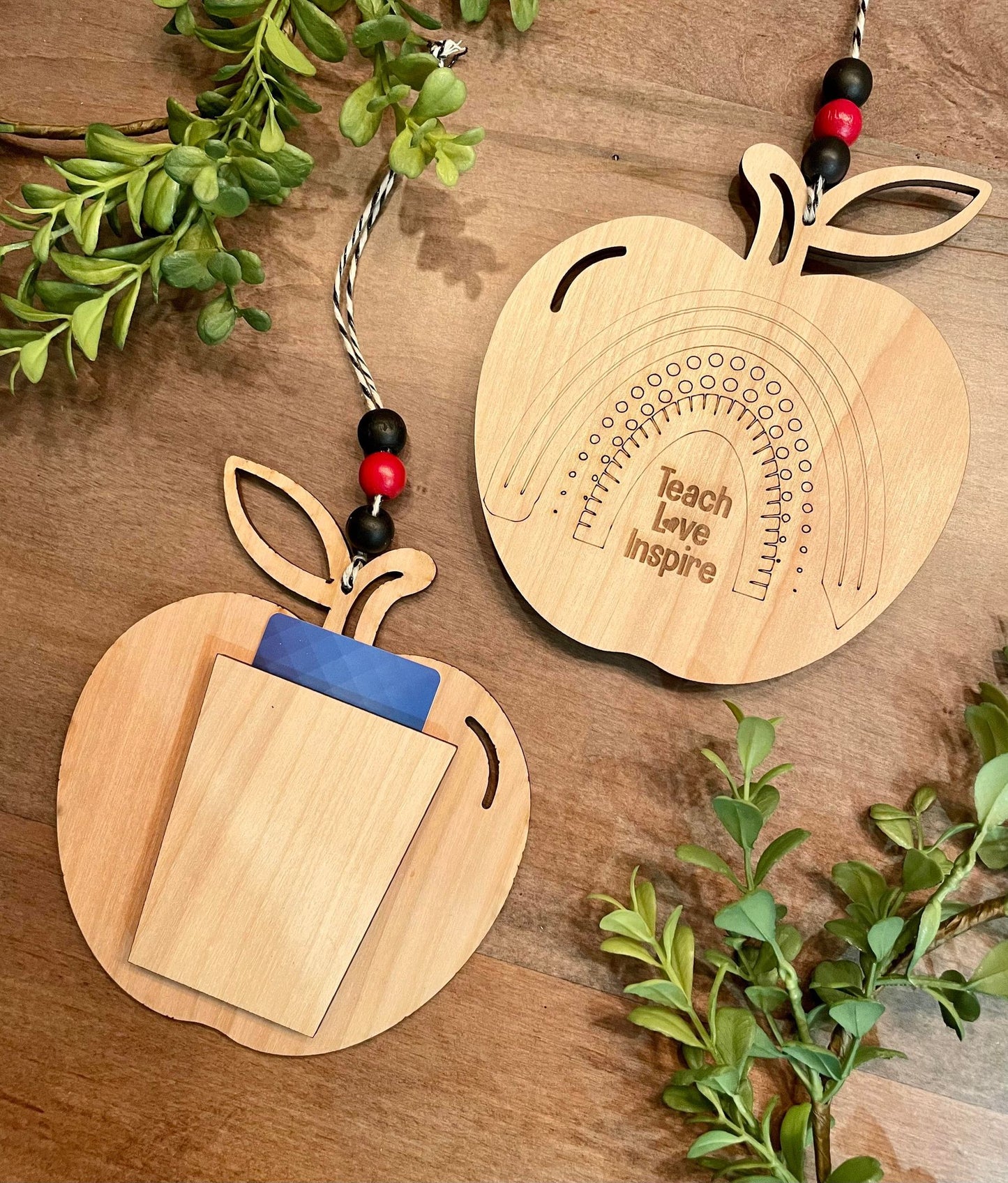 3D Gift Card Holder - Teach Love Inspire Apple