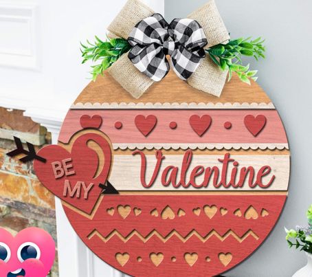 3D Door hanger Be my Valentine