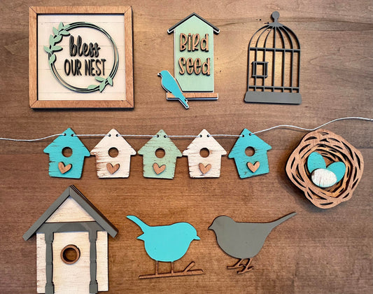 3D Tiered Tray Decor - Bird House