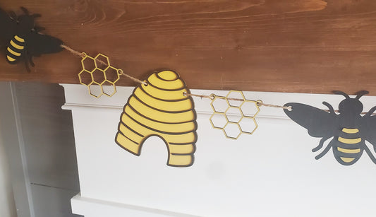 3D Banner - 3D Bee and Bee hive