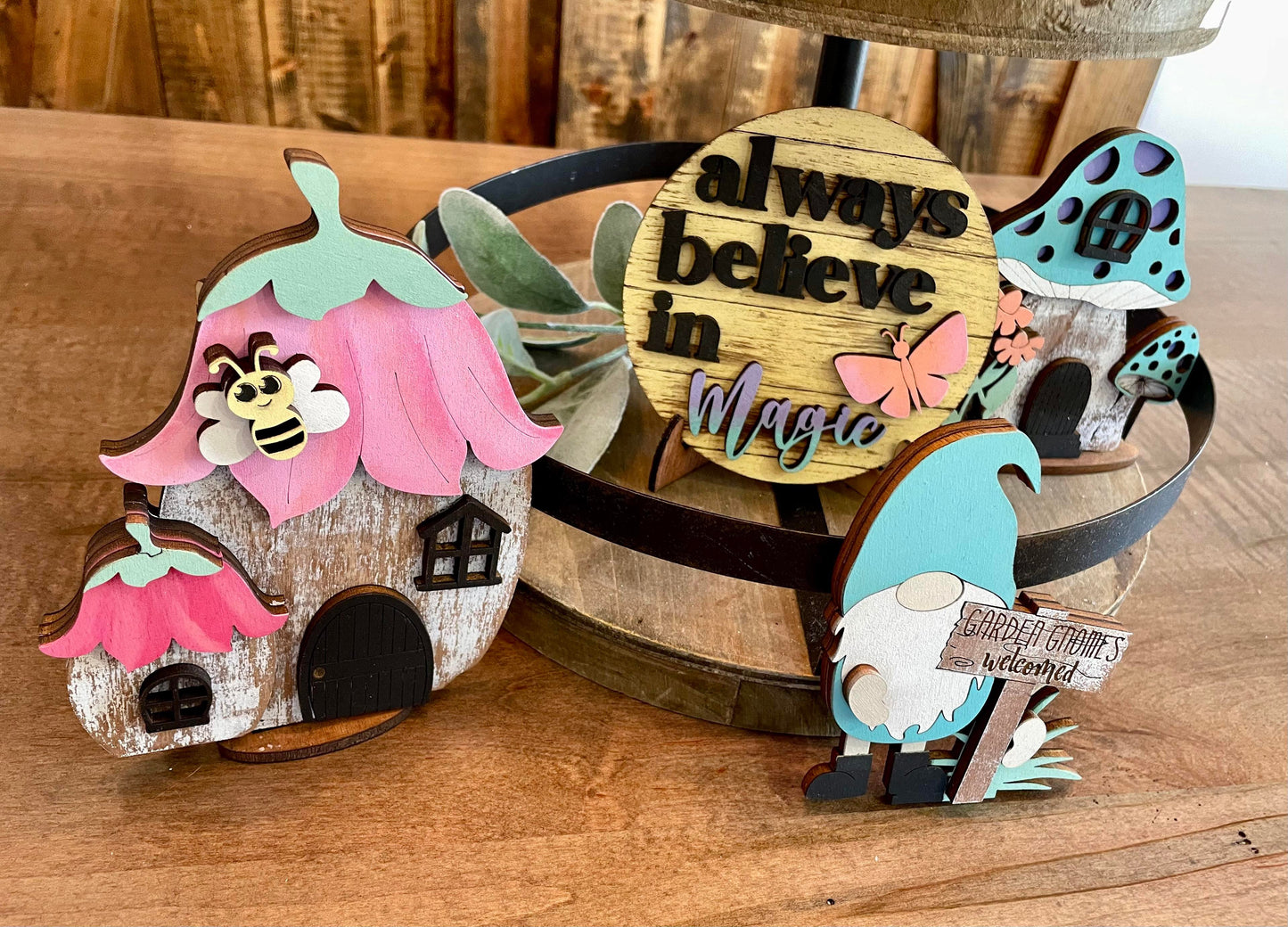 3D Tiered Tray Decor - Fairy Garden