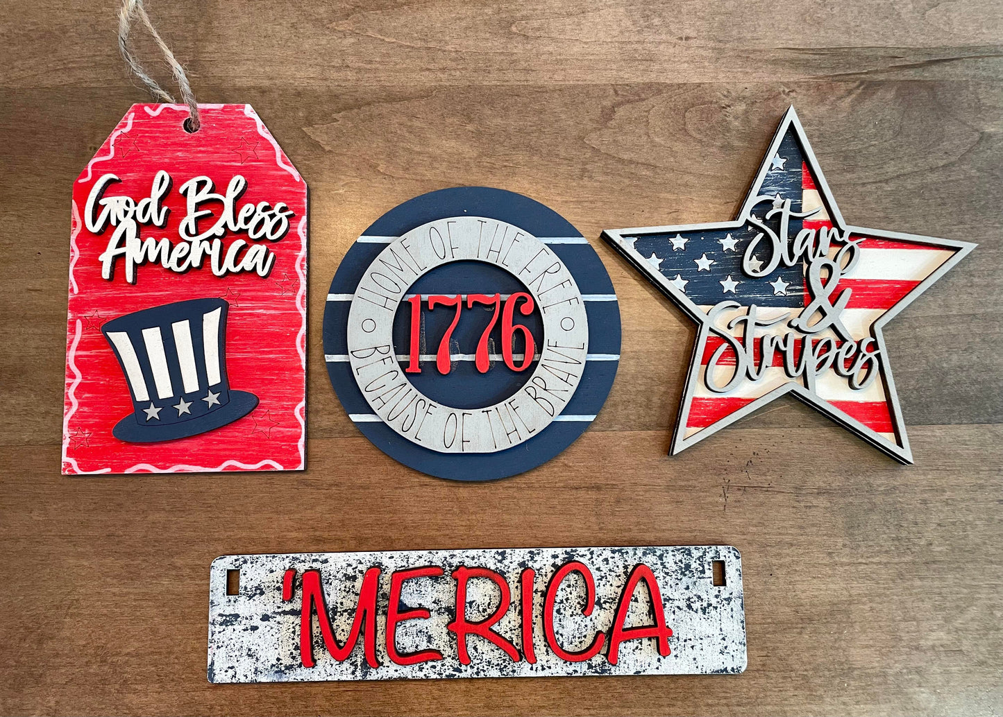 3d Interchangeable Wagon INSERTS - Summer and Patriotic