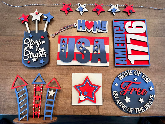 3D Tiered Tray Decor - America 1776