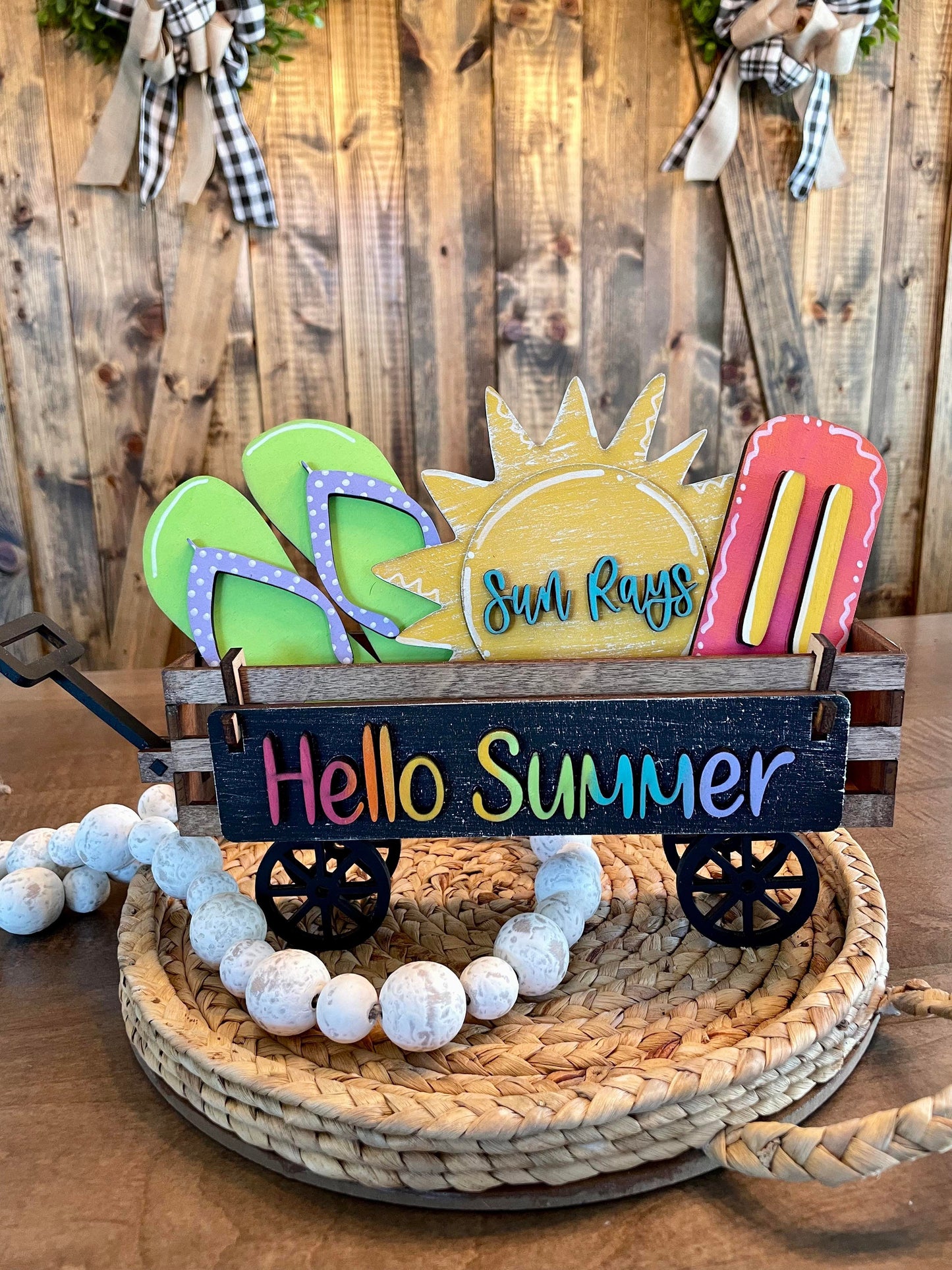 3d Interchangeable Wagon INSERTS - Summer and Patriotic