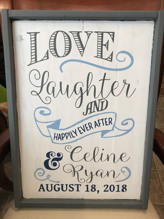Love laughter and happily ever after- couples  name and date