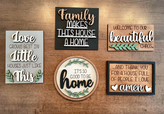3D Tiered Tray Decor - Family Home
