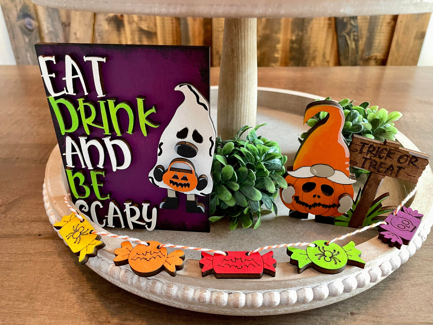 3D Tiered Tray Decor - Gnome Halloween