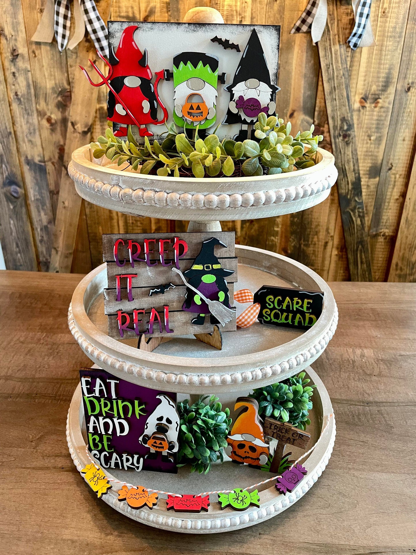 3D Tiered Tray Decor - Gnome Halloween