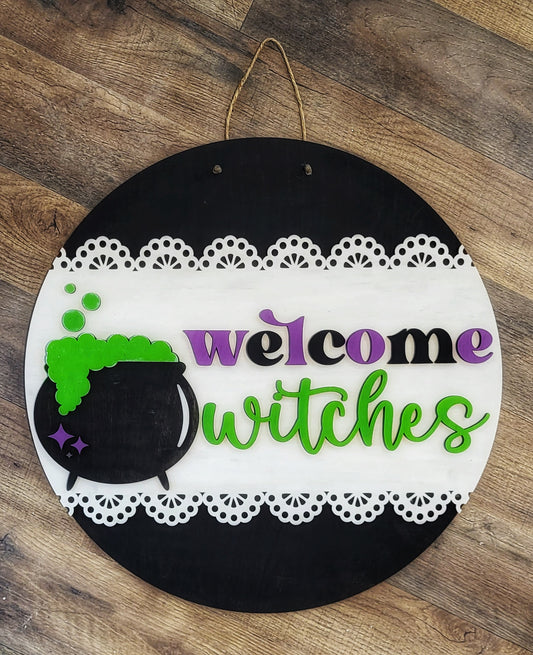 3D Door hanger - Welcome witches