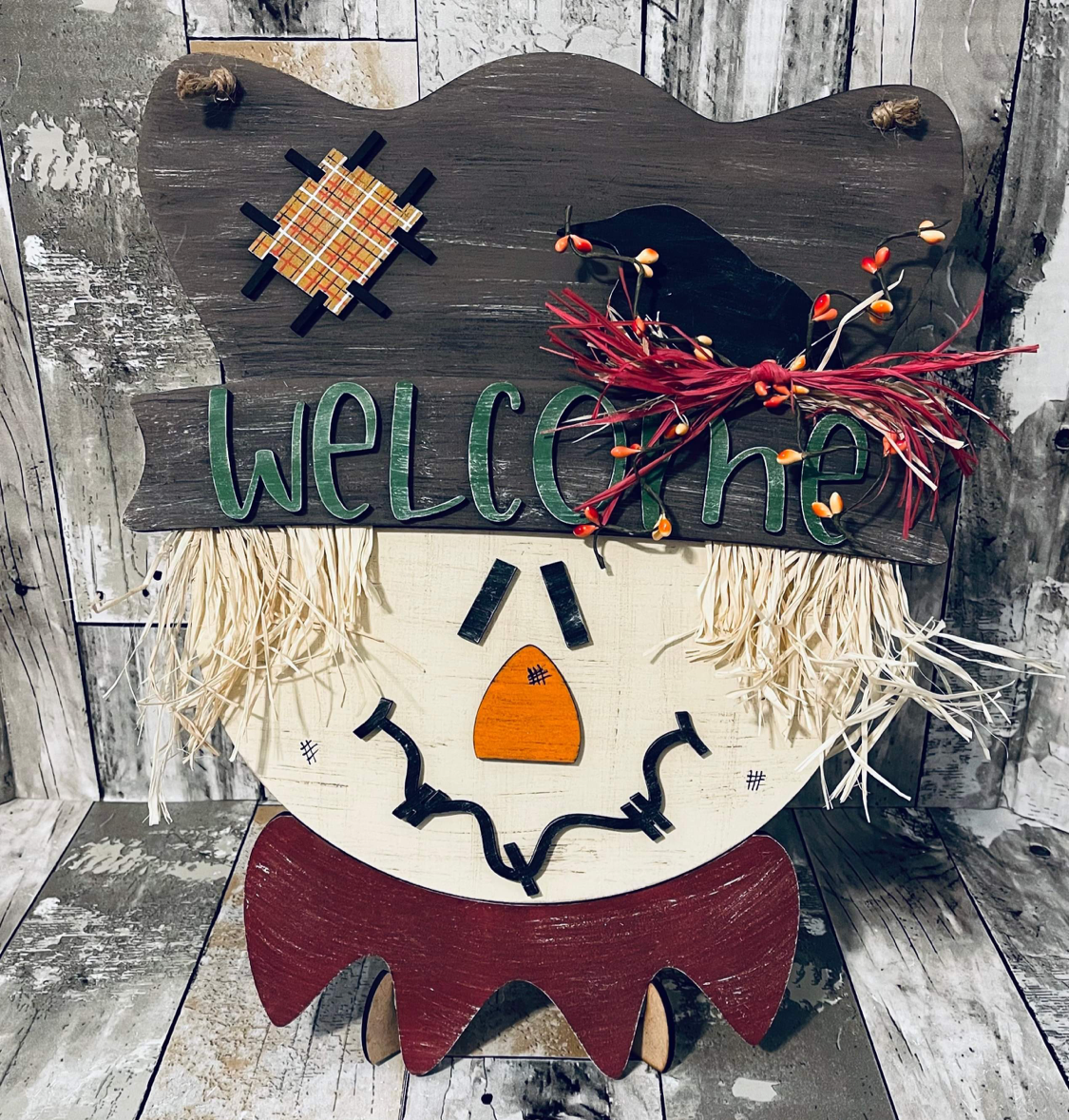 3D Doorhanger - Scarecrow Snowman