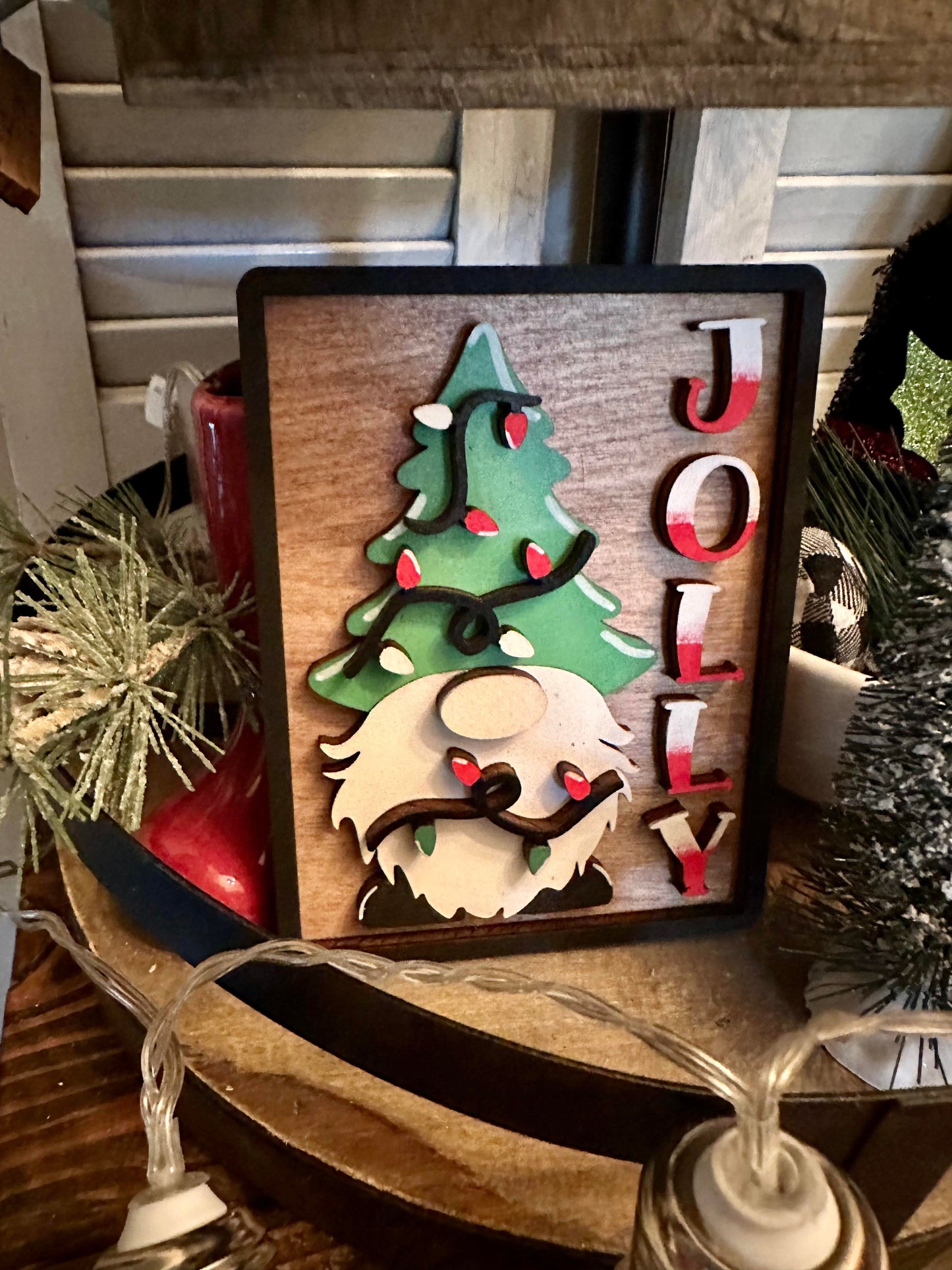 3D Tiered Tray Decor - Gnome for the Holidays