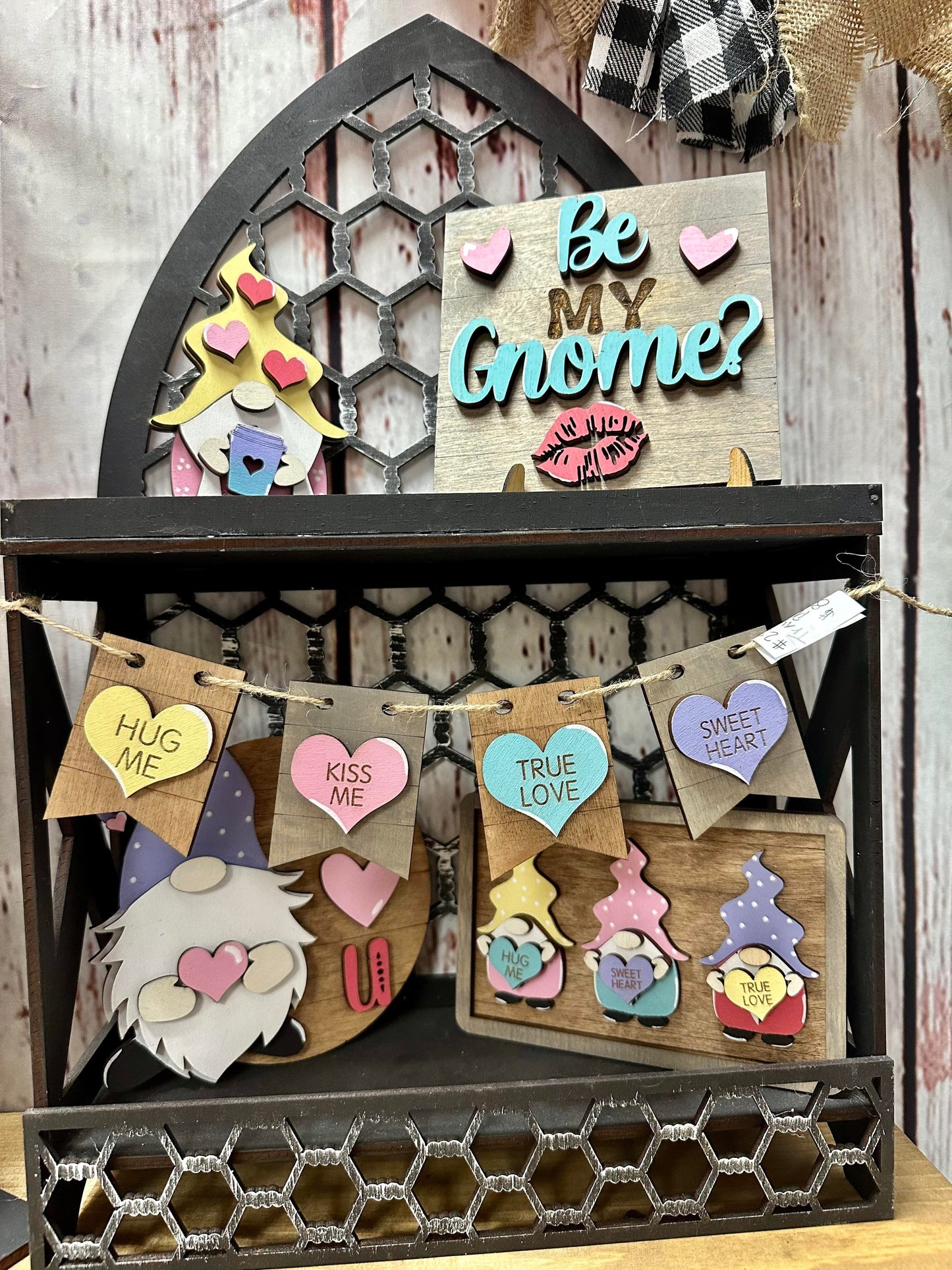 3D Tiered Tray Decor - Be my Gnome Valentine's Day