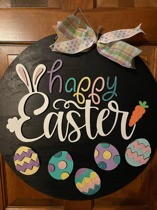 3D Door hanger - Happy Easter with Eggs