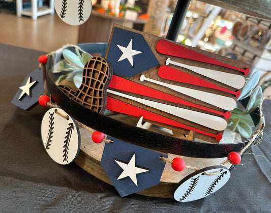 3D Tiered Tray Decor - Baseball - No Place like home