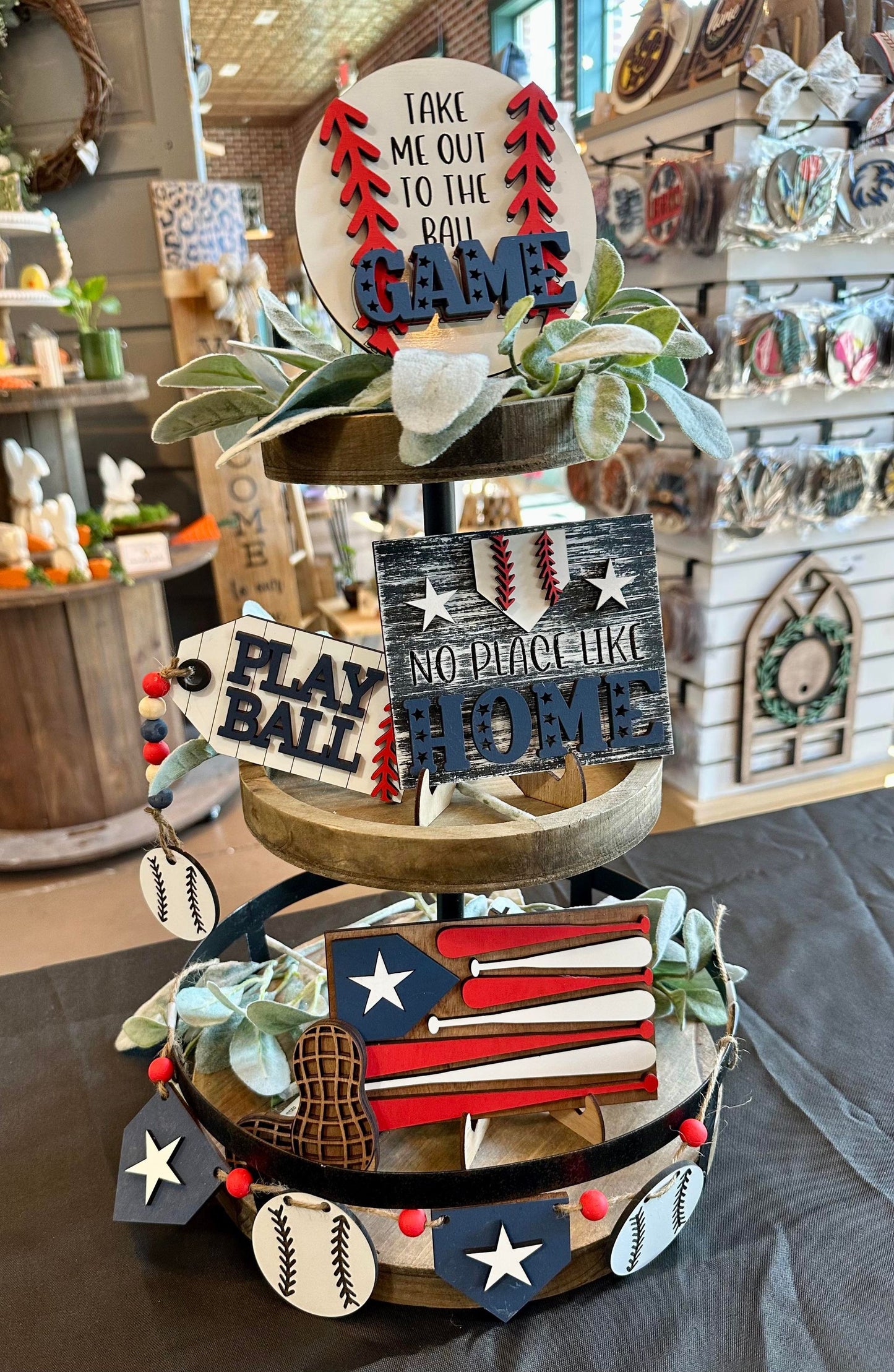 3D Tiered Tray Decor - Baseball - No Place like home