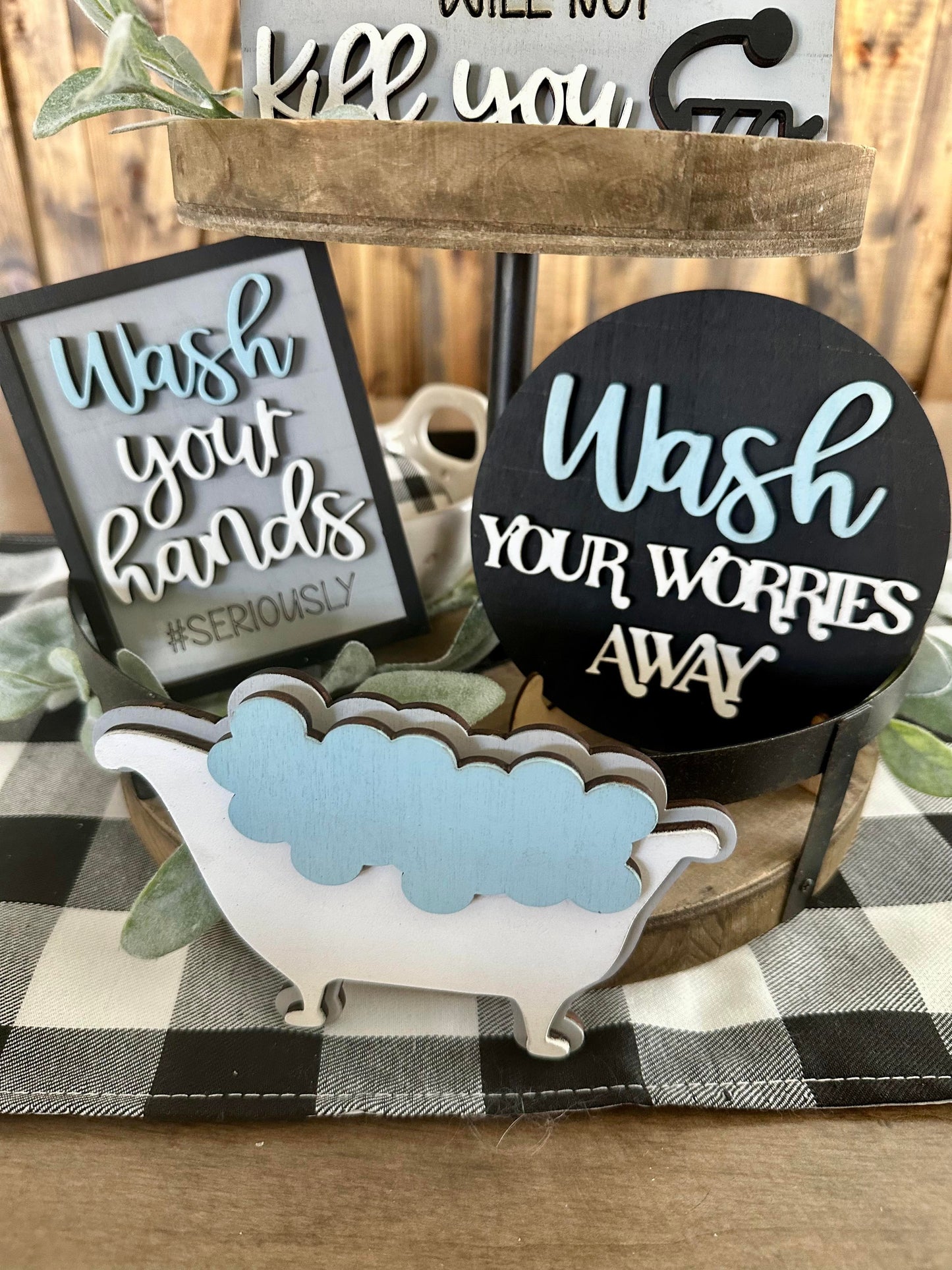 3D Tiered Tray Decor - Relax and Unwind