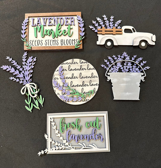 3D Tiered Tray Decor - Lavender