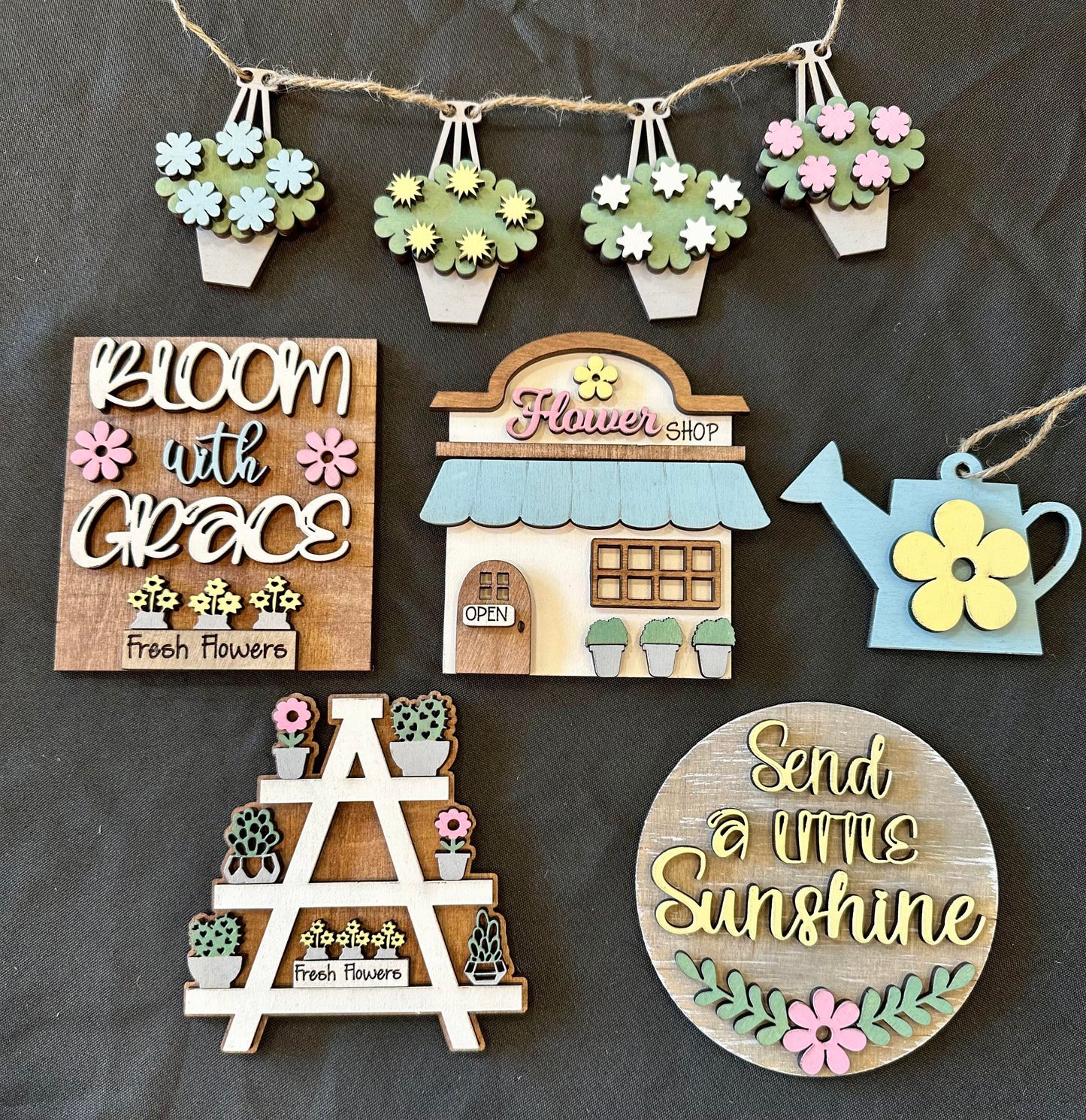 3D Tiered Tray Decor - Flower shop