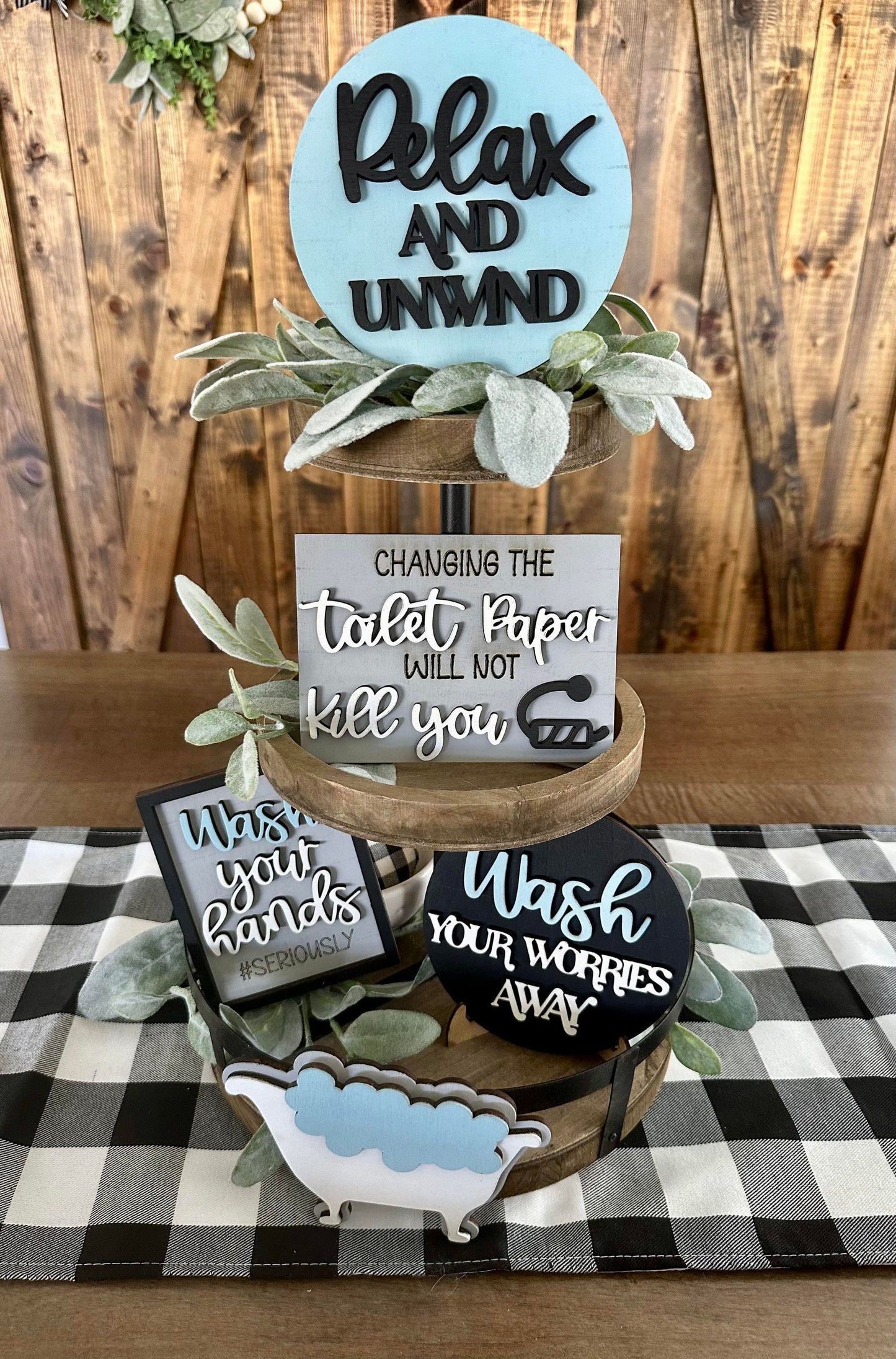 3D Tiered Tray Decor - Relax and Unwind