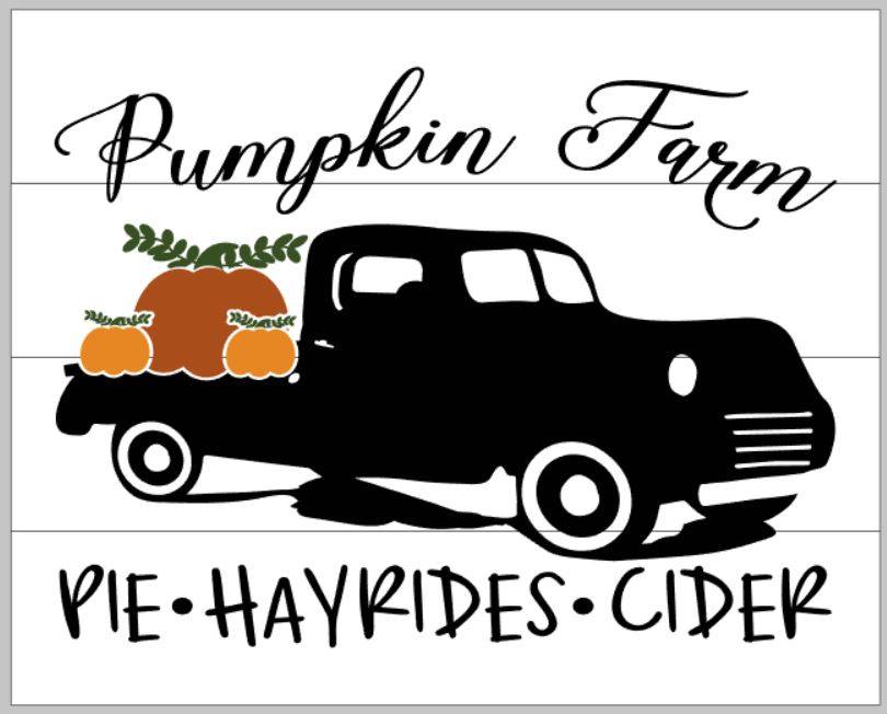 pumpkin farm with truck