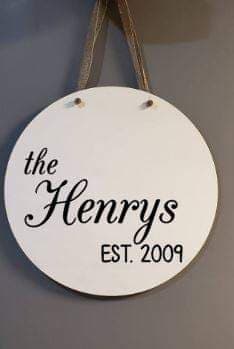 Door hanger Family Name and Est date