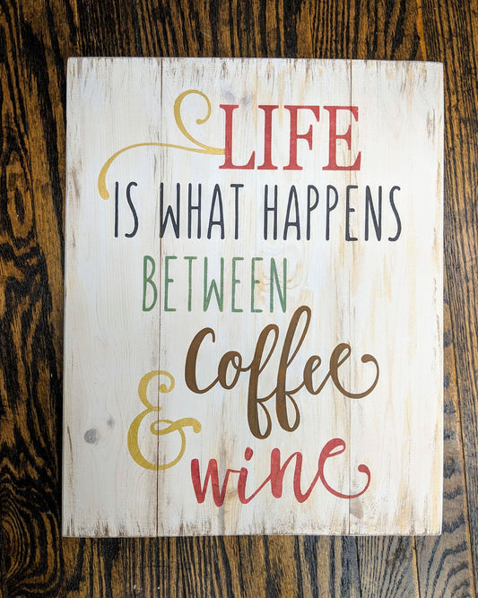 Life is what happens between coffee and wine