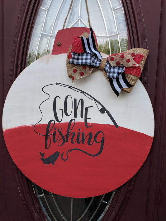 Door hanger Bobber Gone Fishing