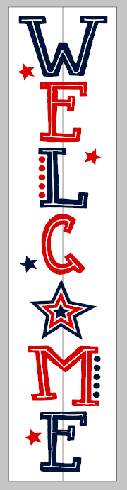 Patriotic Welcome with stars and dots