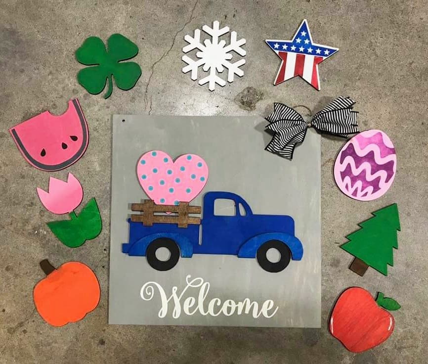 3D Seasonal interchangeable Truck Door Hanger