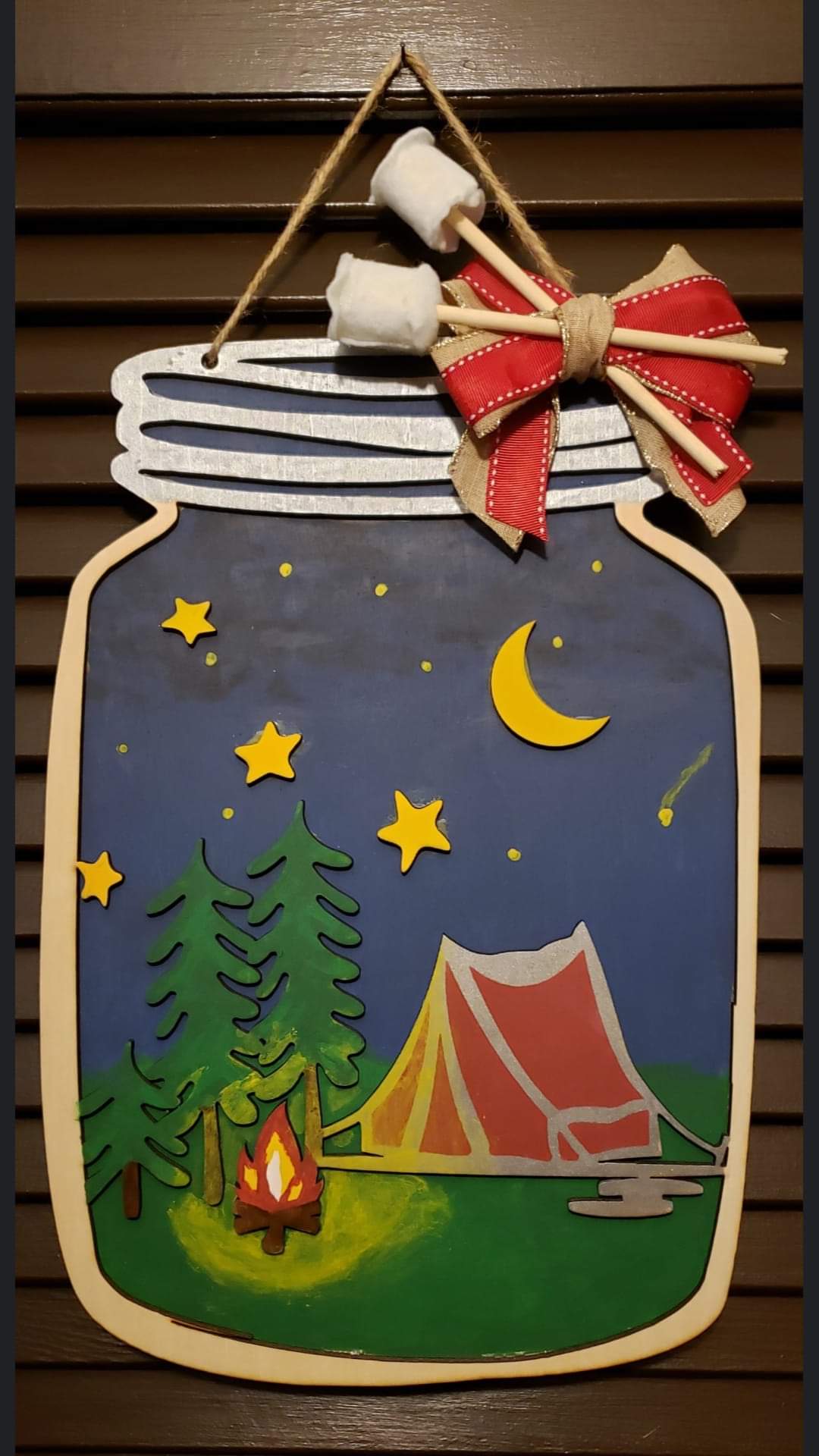 Door Hanger Tent Camping Mason Jar