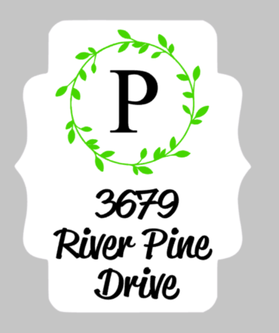 Door hanger initial with address