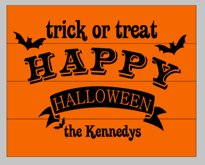 Trick or treat Happy Halloween with family name