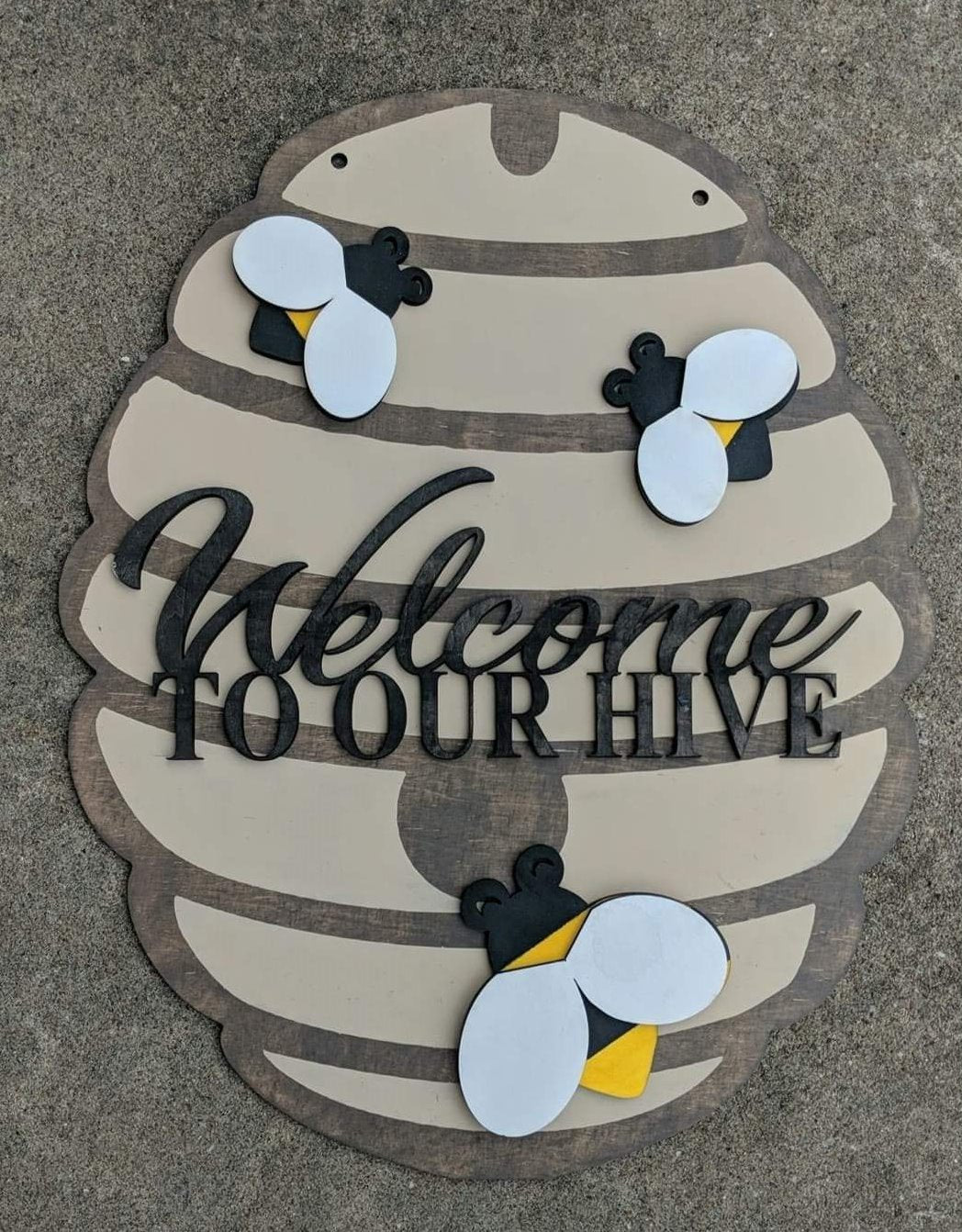 3D Door hanger- Welcome to our hive with bees