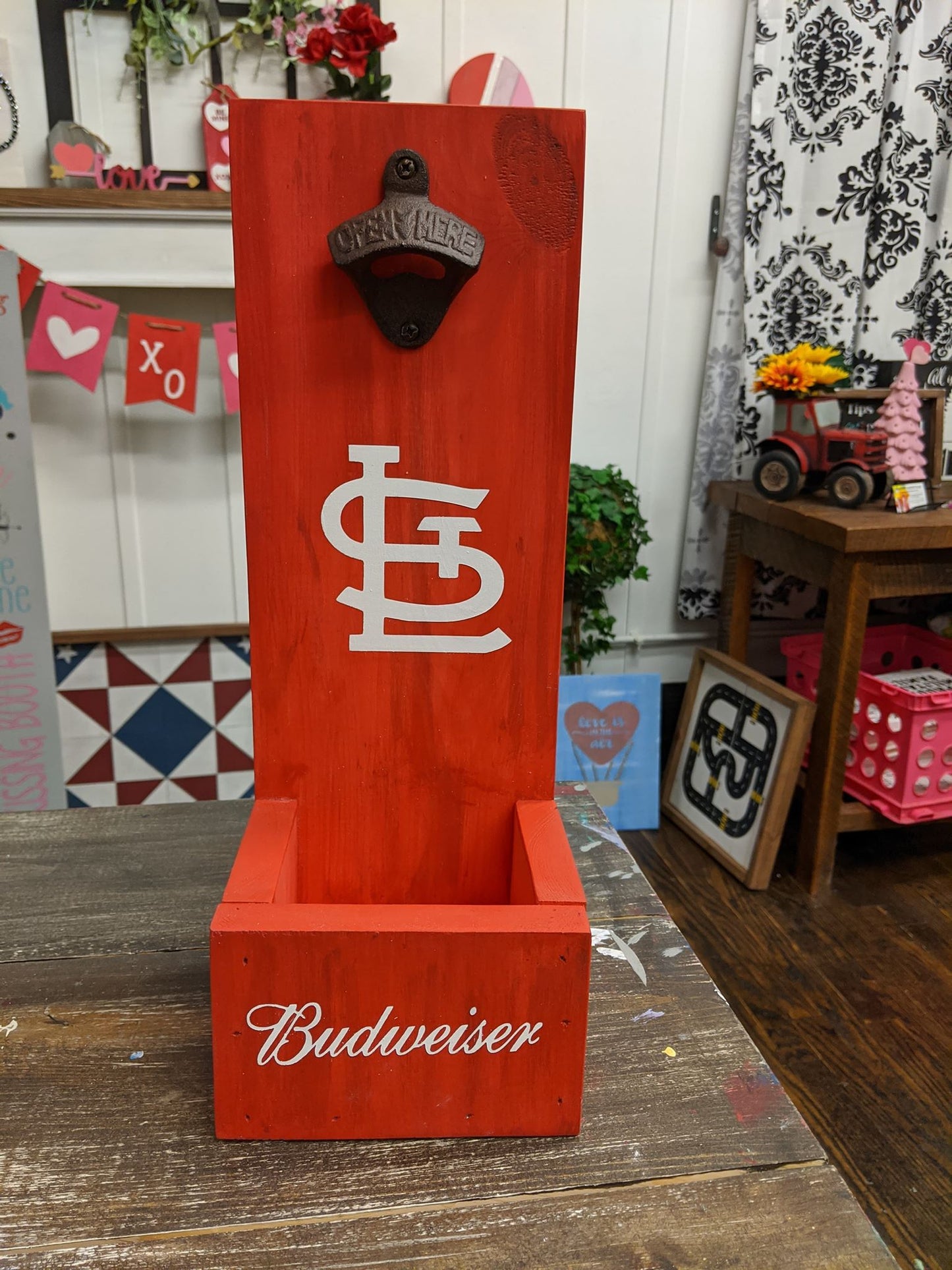 Wood bottle opener and catcher STL