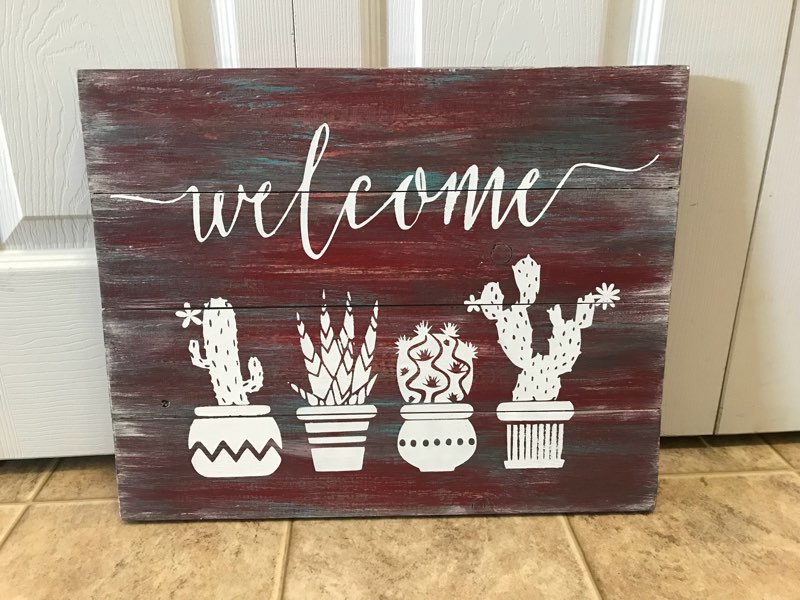 Welcome with cactus