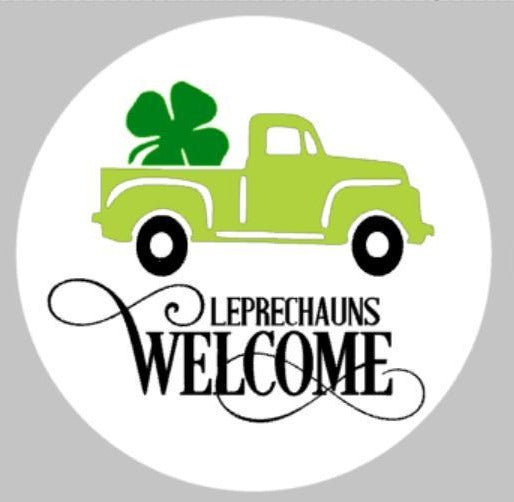 3D Door hanger Leprechauns Welcome Truck