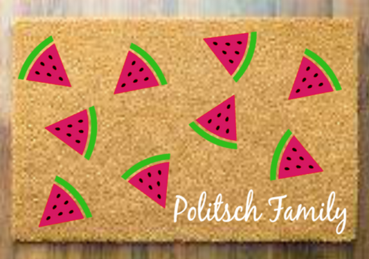Watermelons with family name