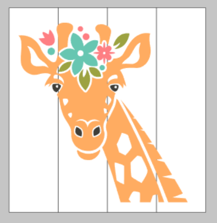 giraffe with flowers