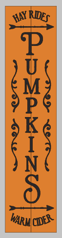 Hayrides Pumpkins Apple Cider with decorative design