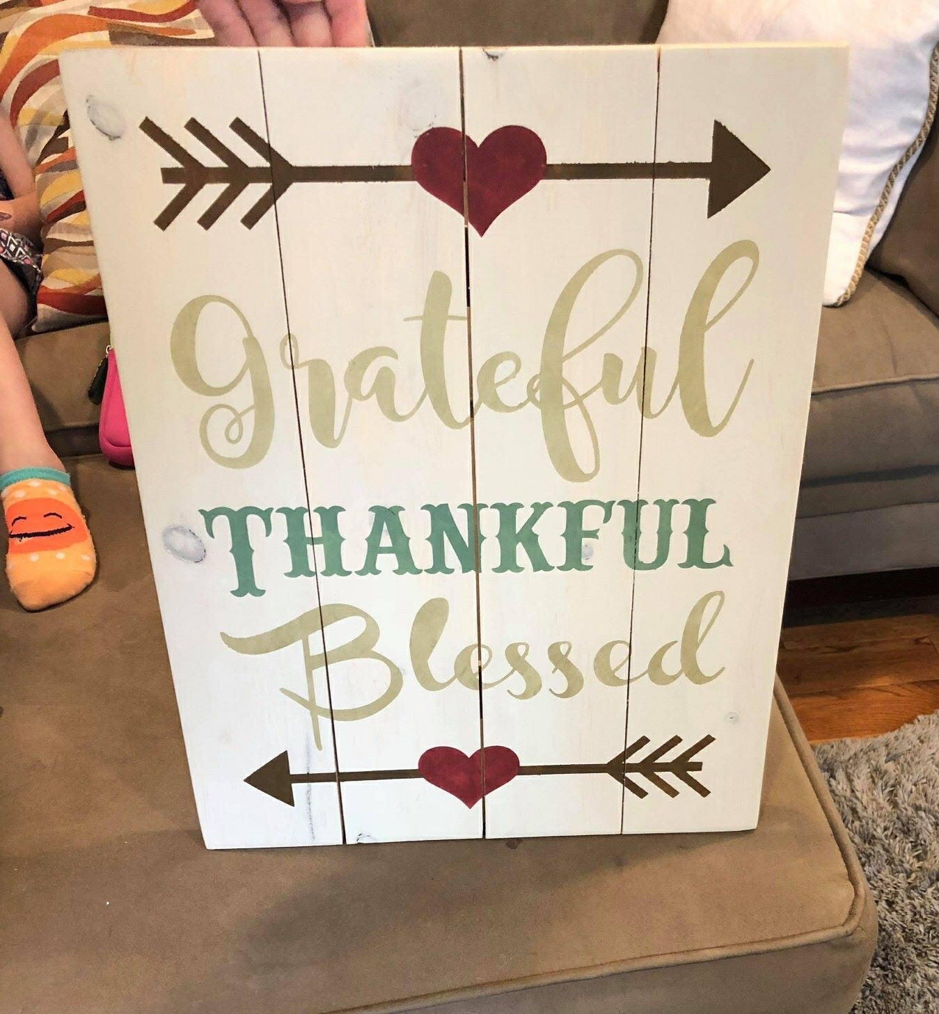 Grateful Thankful Blessed-Heart Arrow